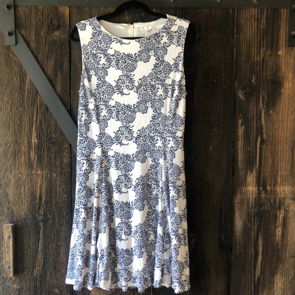 New York & Company navy blue & white sundress